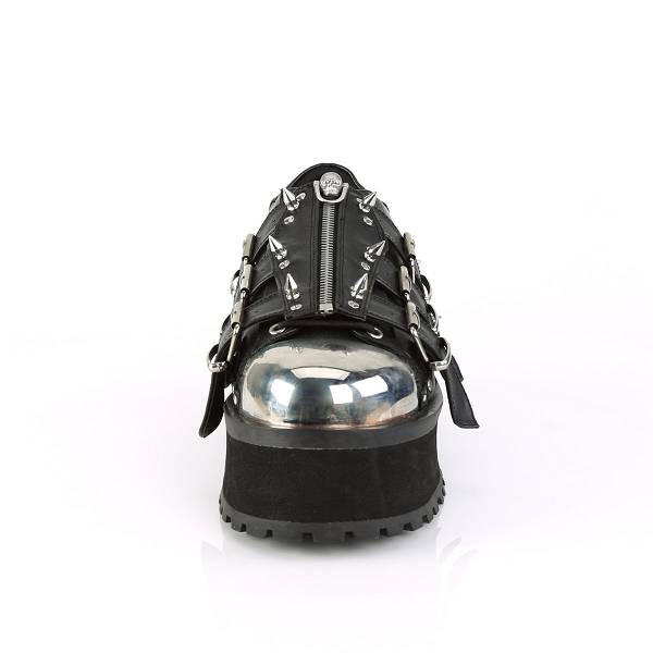 Buty Na Platformie Demonia Gravedigger-03 Damskie - Czarne PL8264-719